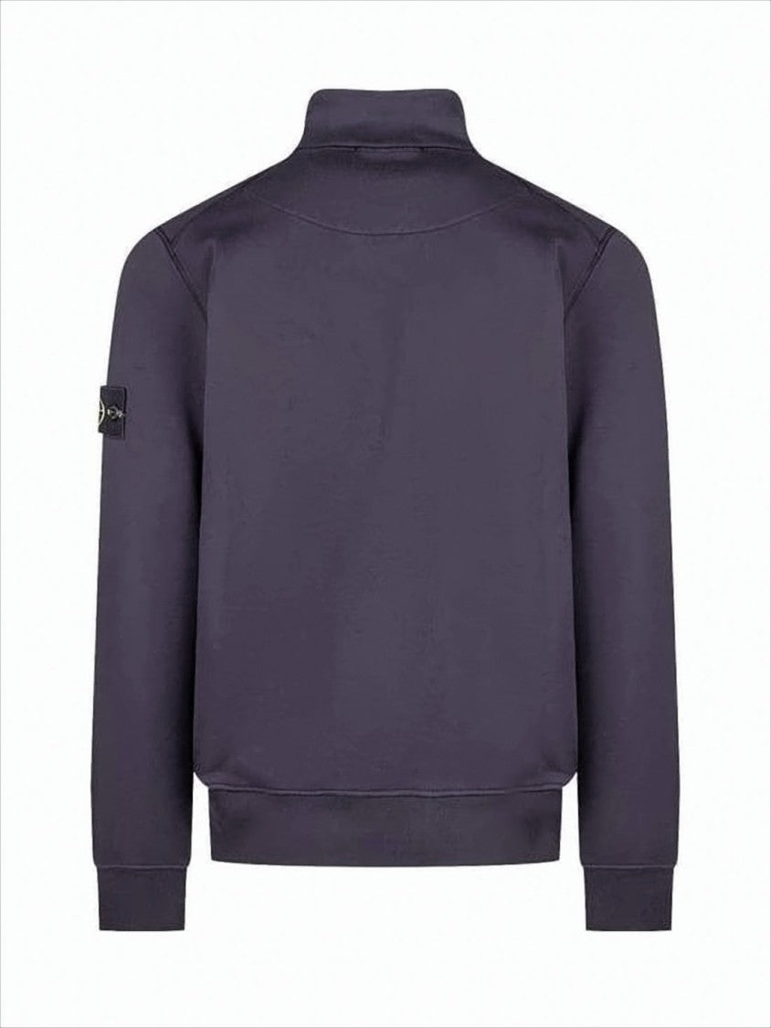 Stone Island Pullover With High Collar And Quarter-Zip Closure