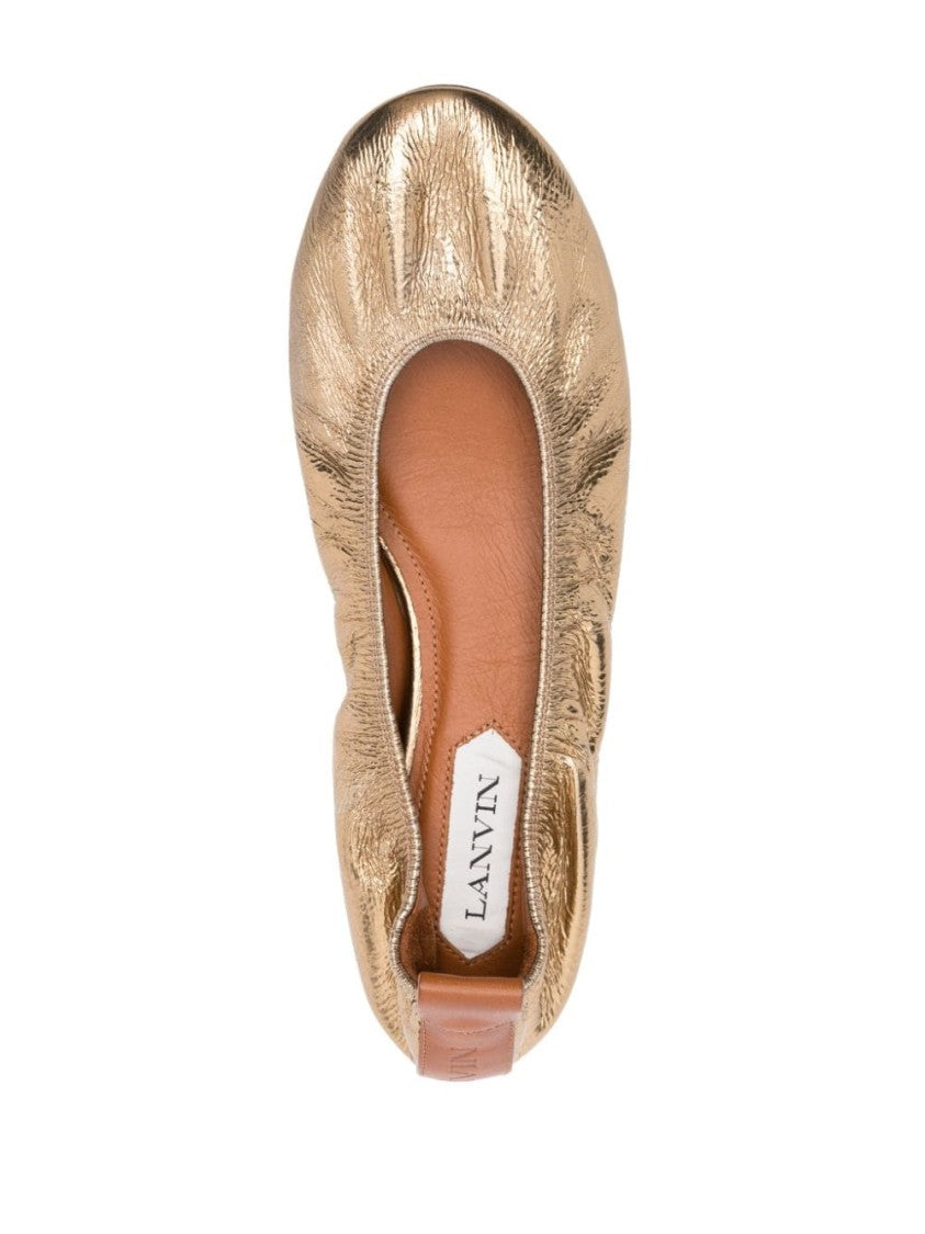 Lanvin Metallic Leather Ballerina Flats