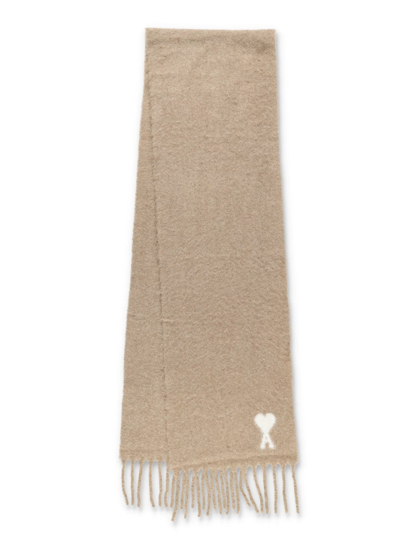 Ami Paris Soft Fringed Alpaca Scarf