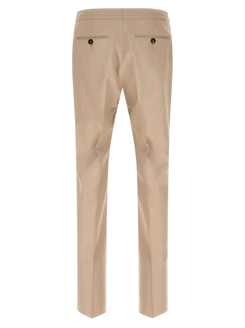 Zegna Formal Linen Trousers With Adjustable Drawstring