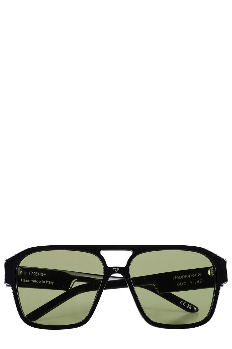 Face.Hide Double Bridge Glasses - Black Temple