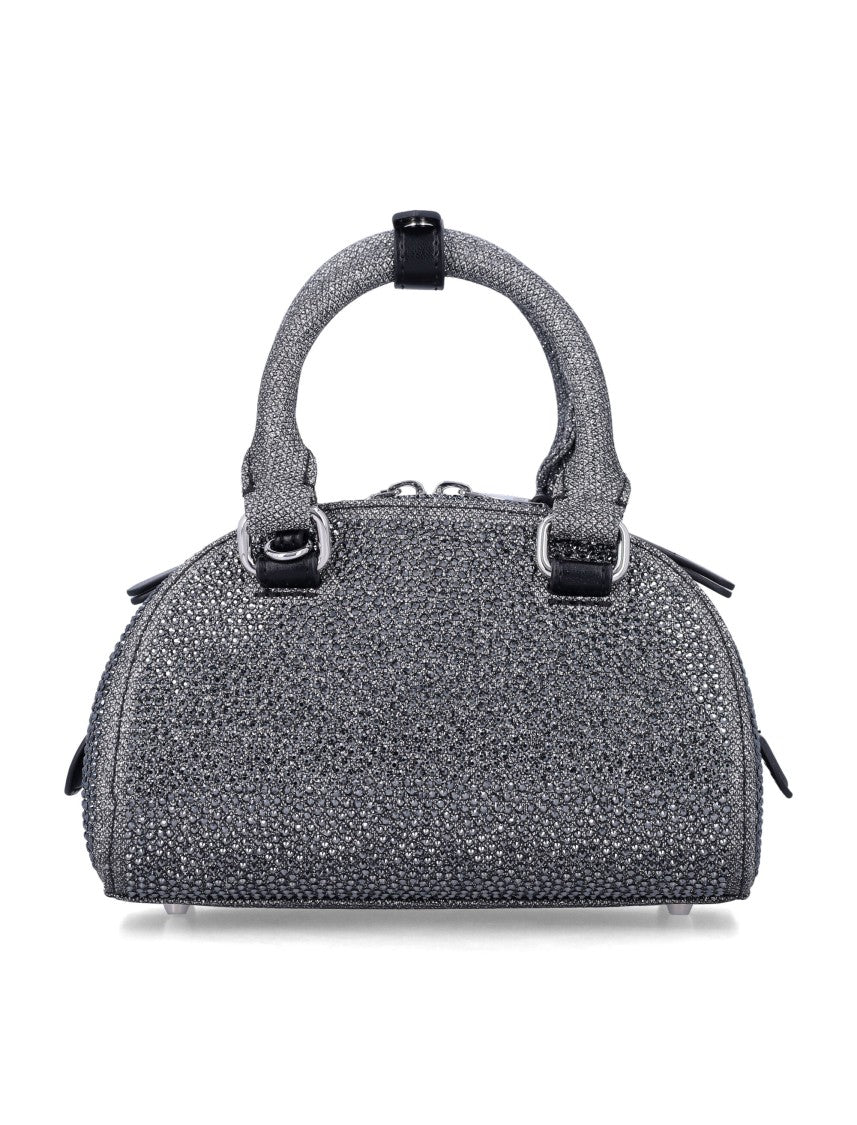 Diesel Textured Leather Dome Crossbody Bag With Shimmering Finish