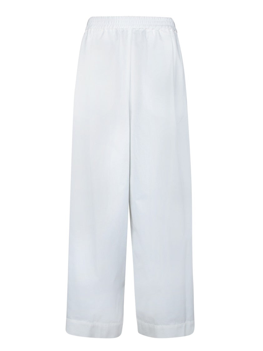 Fabiana Filippi Full-Length Optical White Cotton Trousers