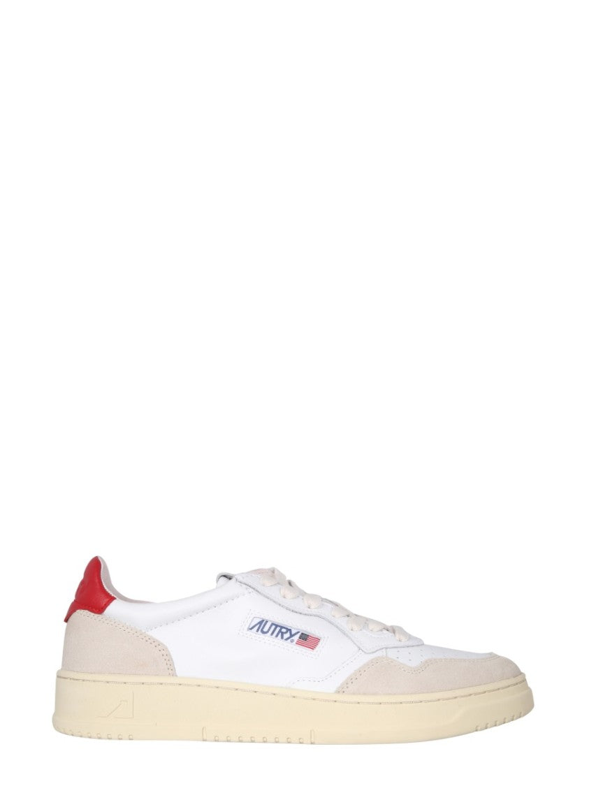 Autry Low-Top Leather Sneakers With Contrasting Heel Tab