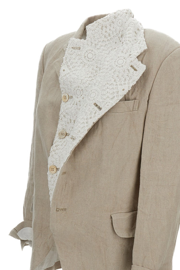 Comme Des Garçons Single Breasted Linen Blazer