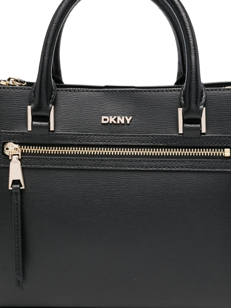 Dkny Structured Rectangular Tote Bag With Dual Handles And Zippered Pocket