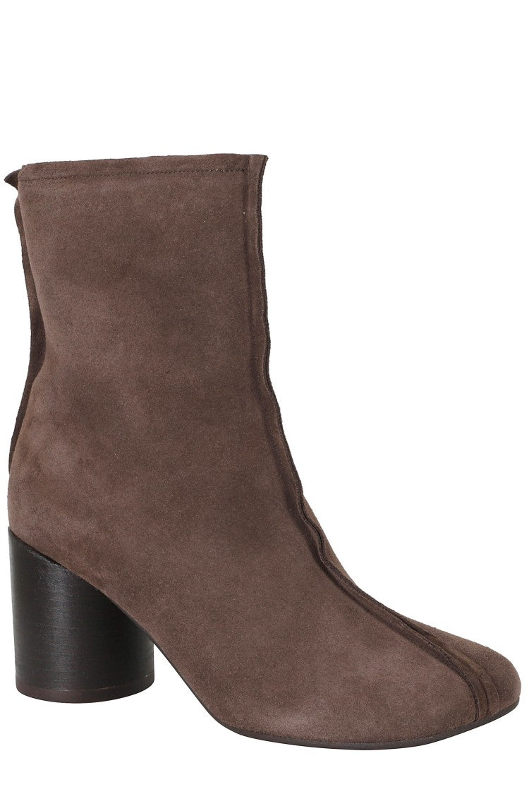 Mm6 By Maison Margiela Brown Ergonomic Square Toe Suede Ankle Boots