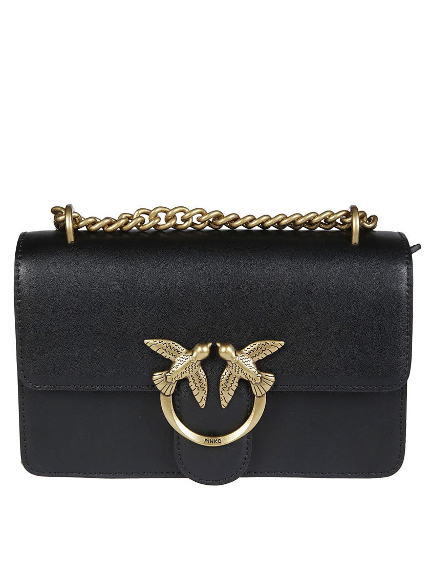 Pinko Mini Shoulder Bag With Bird-Inspired Gold Clasp