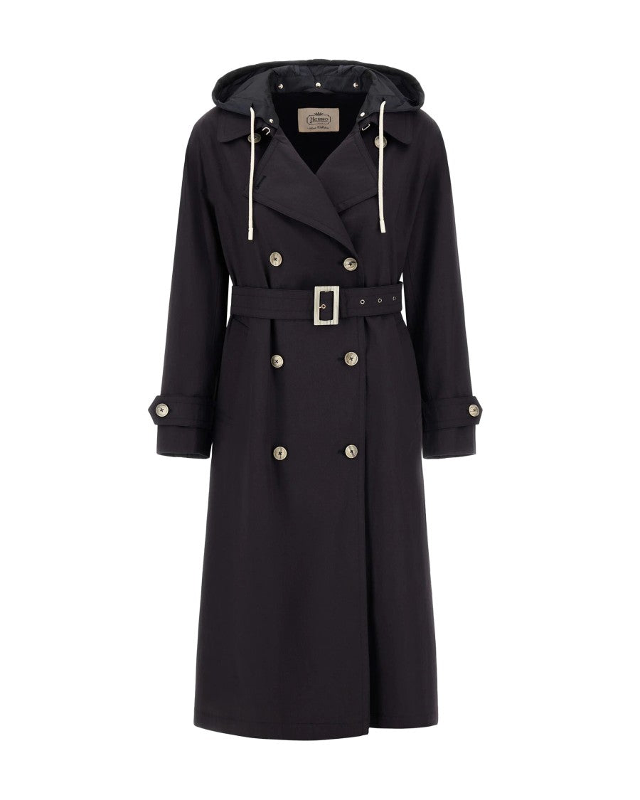 Herno Navy Blue Trench Coat