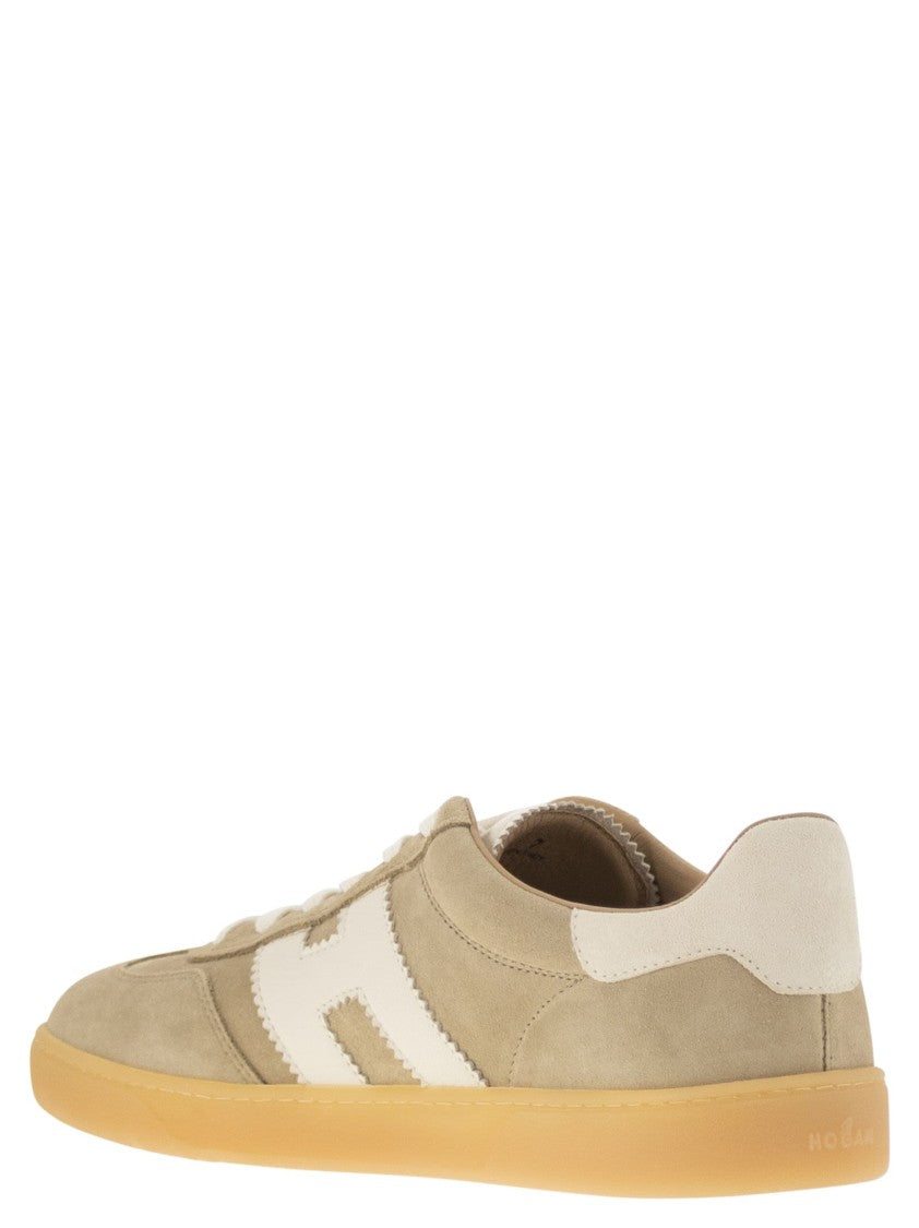 Hogan Retrospective Suede Sneakers With Nappa Leather Detail