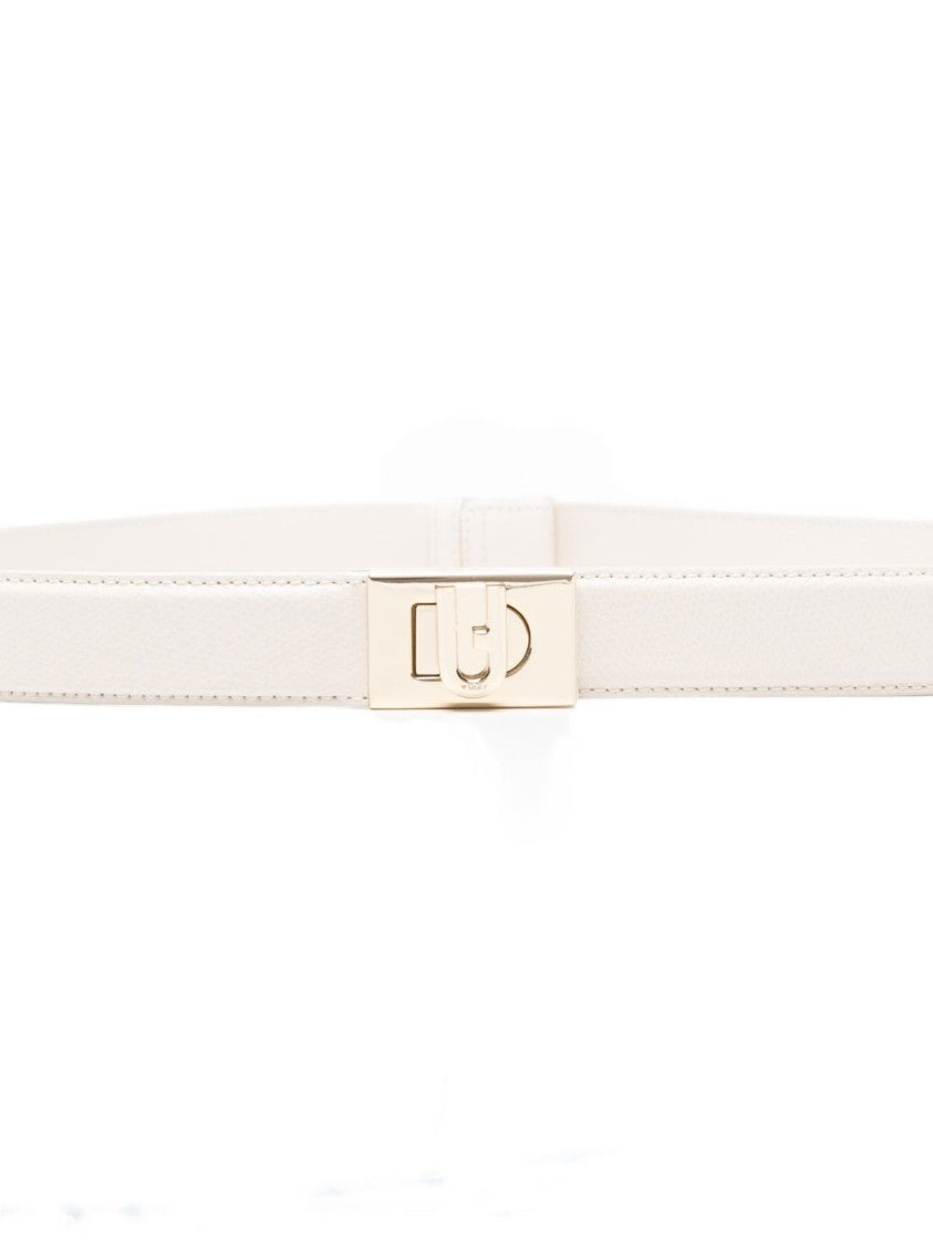 Furla Ivory Logo Buckle Belt