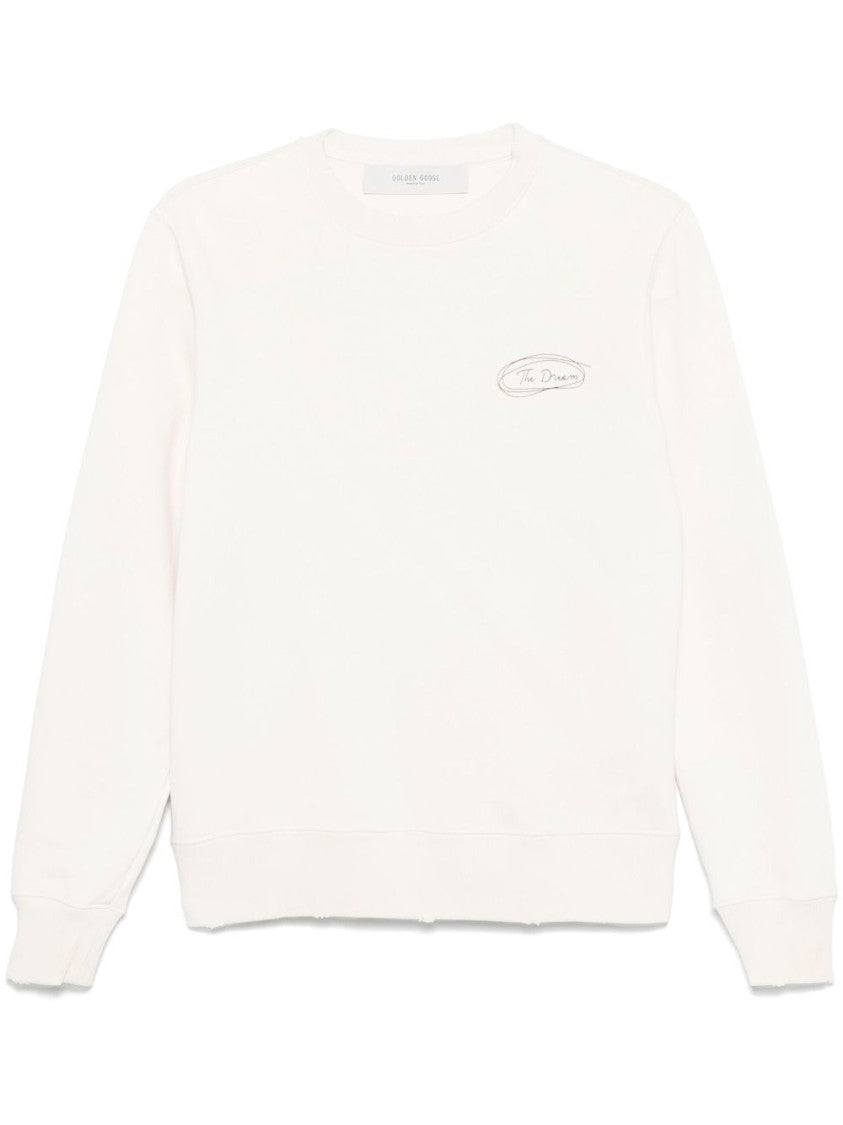 Golden Goose Black Cotton Sweatshirt With Artistic Back Detail