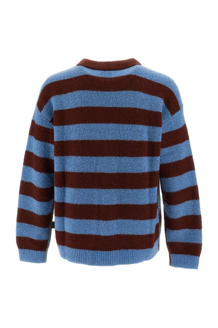 Paul Smith Horizontal Striped Wool-Blend V-Neck Cardigan