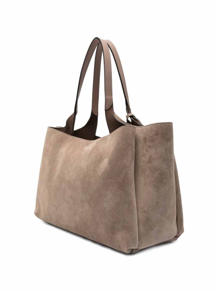 Tod's Spacious Suede Tote Bag With Embossed Logo