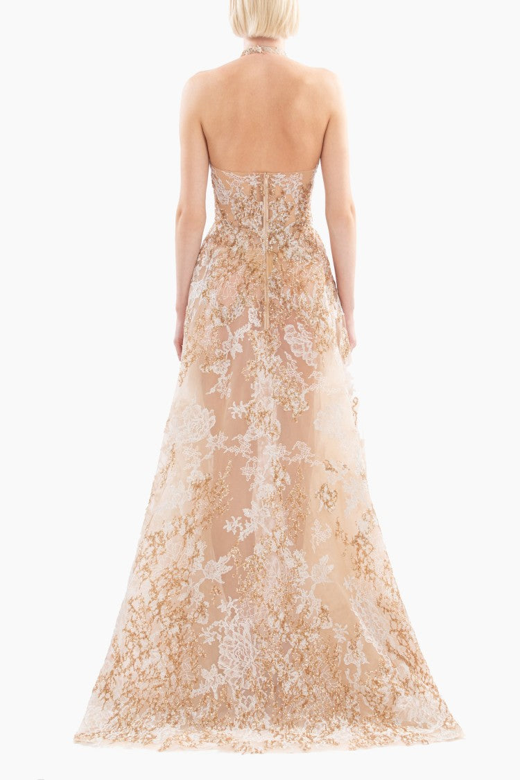 Saiid Kobeisy Embroidered Long Dress