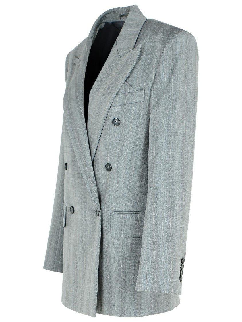 Sportmax 'Merlot' Grey Virgin Wool Blend Blazer