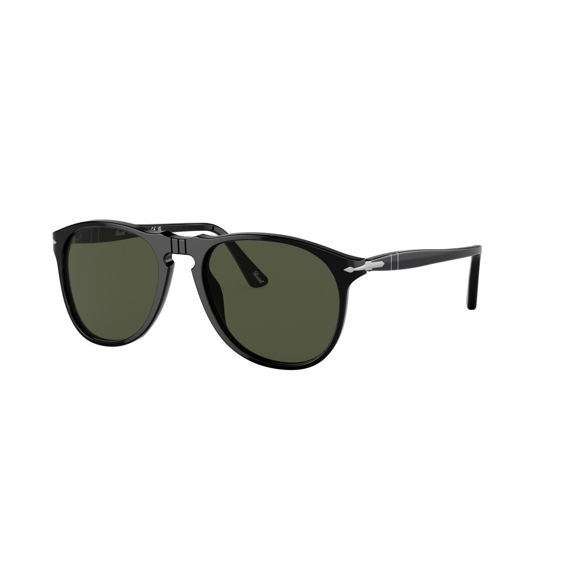 Persol 0Po9649s Classic Aviator Sunglasses With Glossy Black Acetate Frame