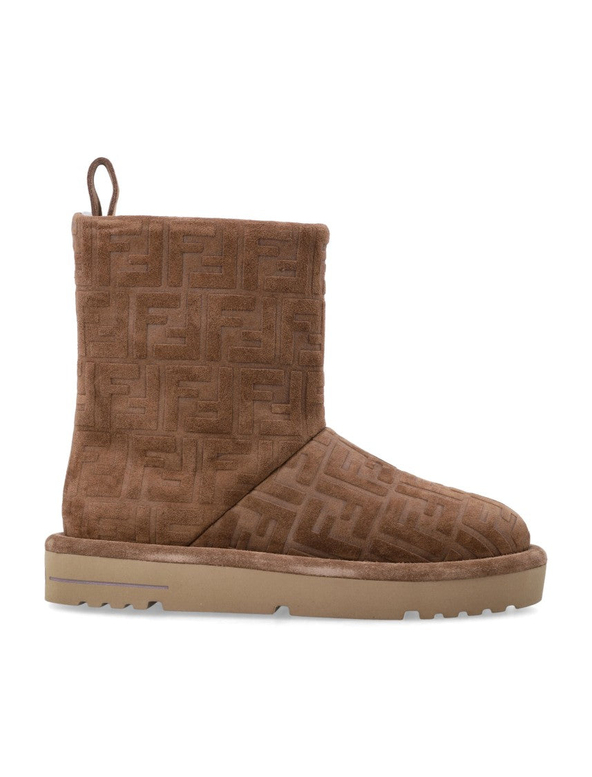 Fendi Après Chic Ff Embossed Suede Boots