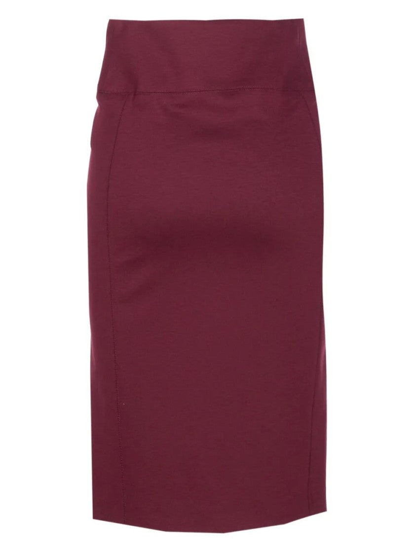 Patrizia Pepe Fitted Midi Skirt With Prominent Front Zipper