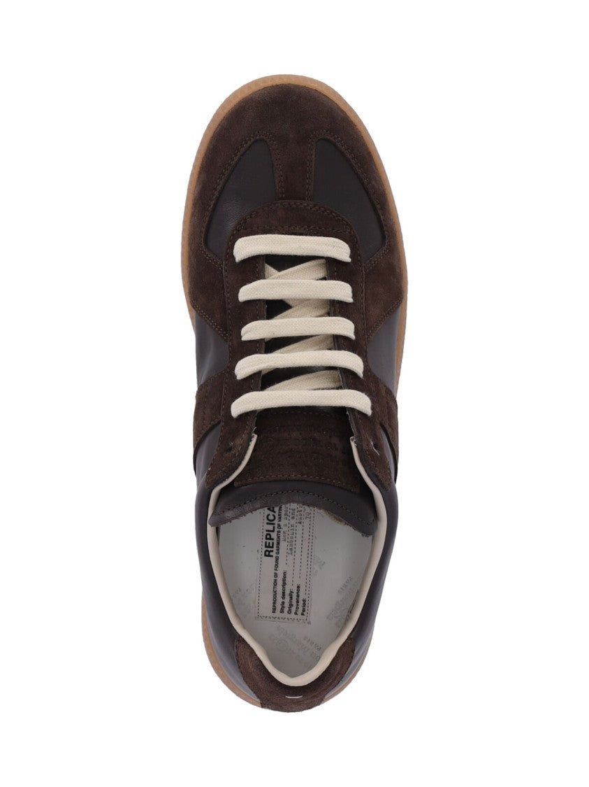 Maison Margiela Low-Top Sneakers With Smooth Leather And Suede Panels