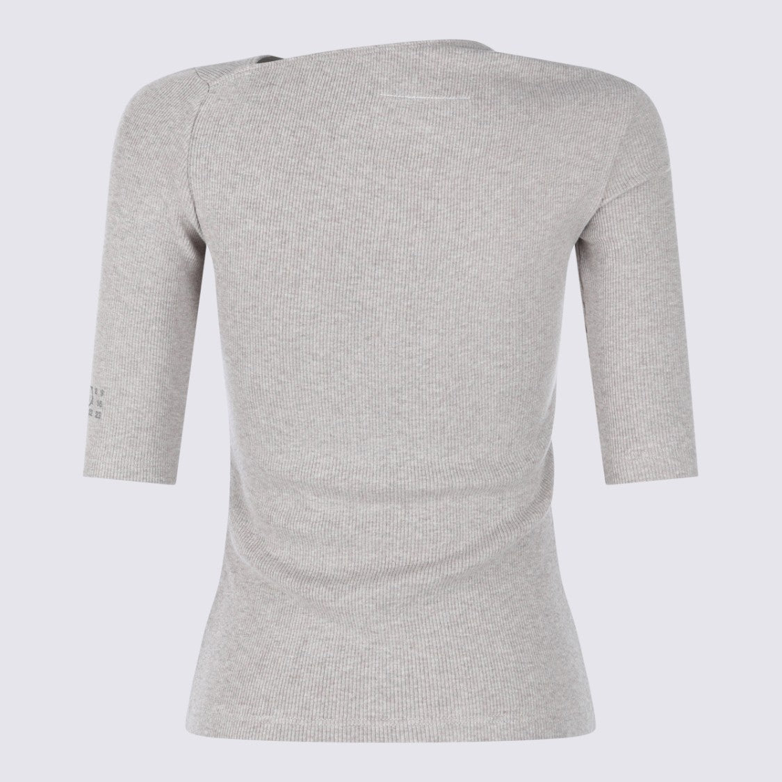 Mm6 By Maison Margiela Asymmetrical Neckline Top With Ribbed Texture And Logo Detail