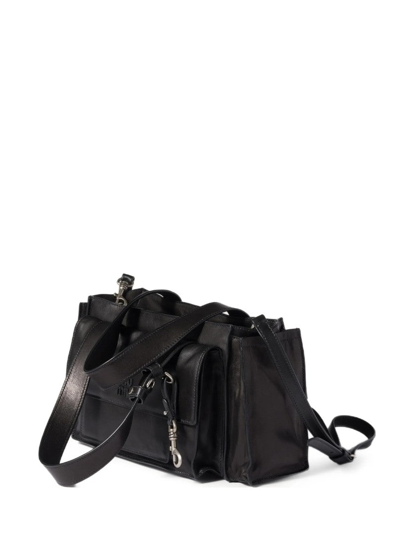 Miu Miu Black Shopping Utilitaire Leather Bag