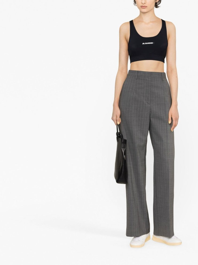 Jil Sander Cropped Sports Top With Wide Neckline