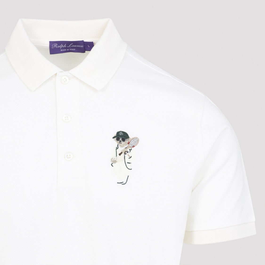 Ralph Lauren X Purple Label White Cotton Piqué Polo