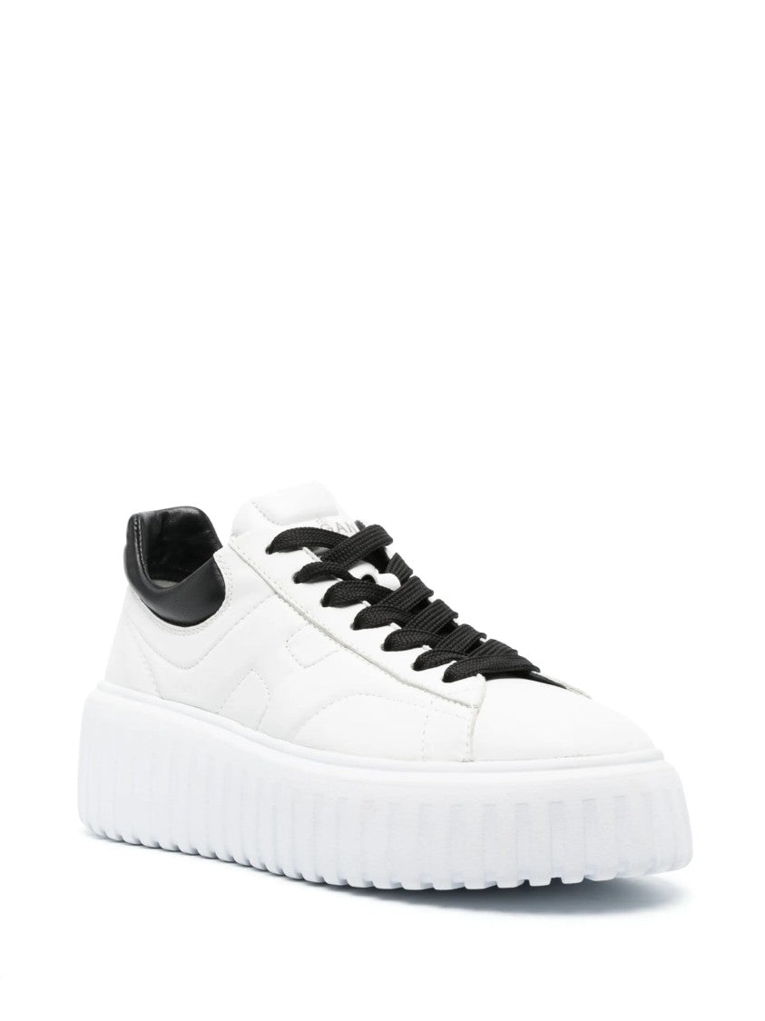 Hogan Black Contemporary Nappa Leather Ridged Sneakers