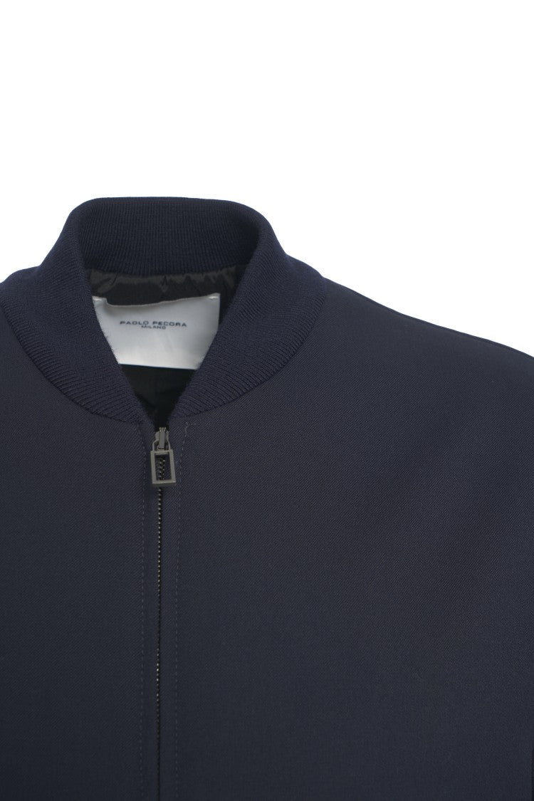 Paolo Pecora Minimalist Blouson Jacket With Clean Zipper Closure
