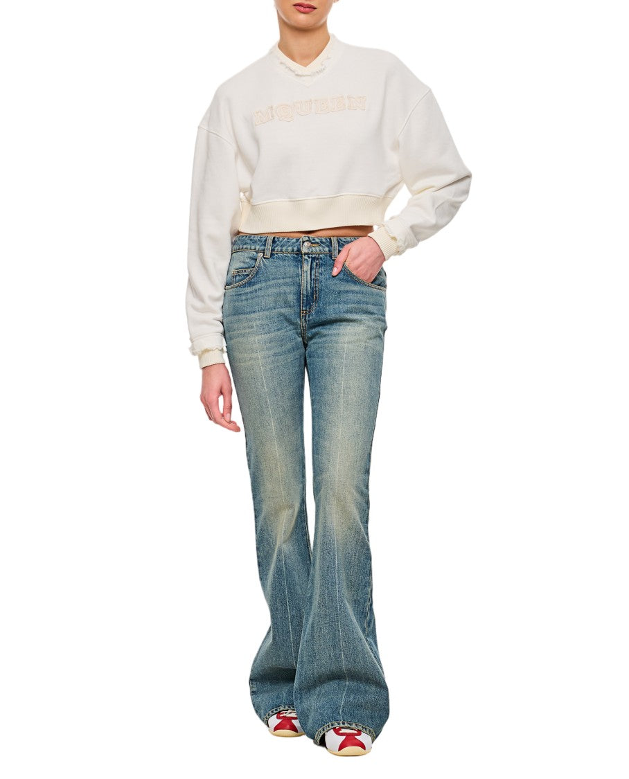 Alexander Mcqueen Faded Blue Flared Jeans With Classic Five-Pocket Design