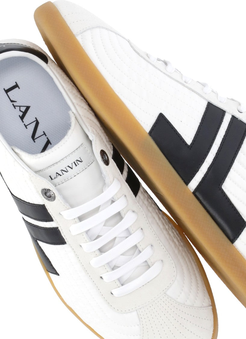 Lanvin Quilted Low-Top Sneakers With Leather And Suede Accents
