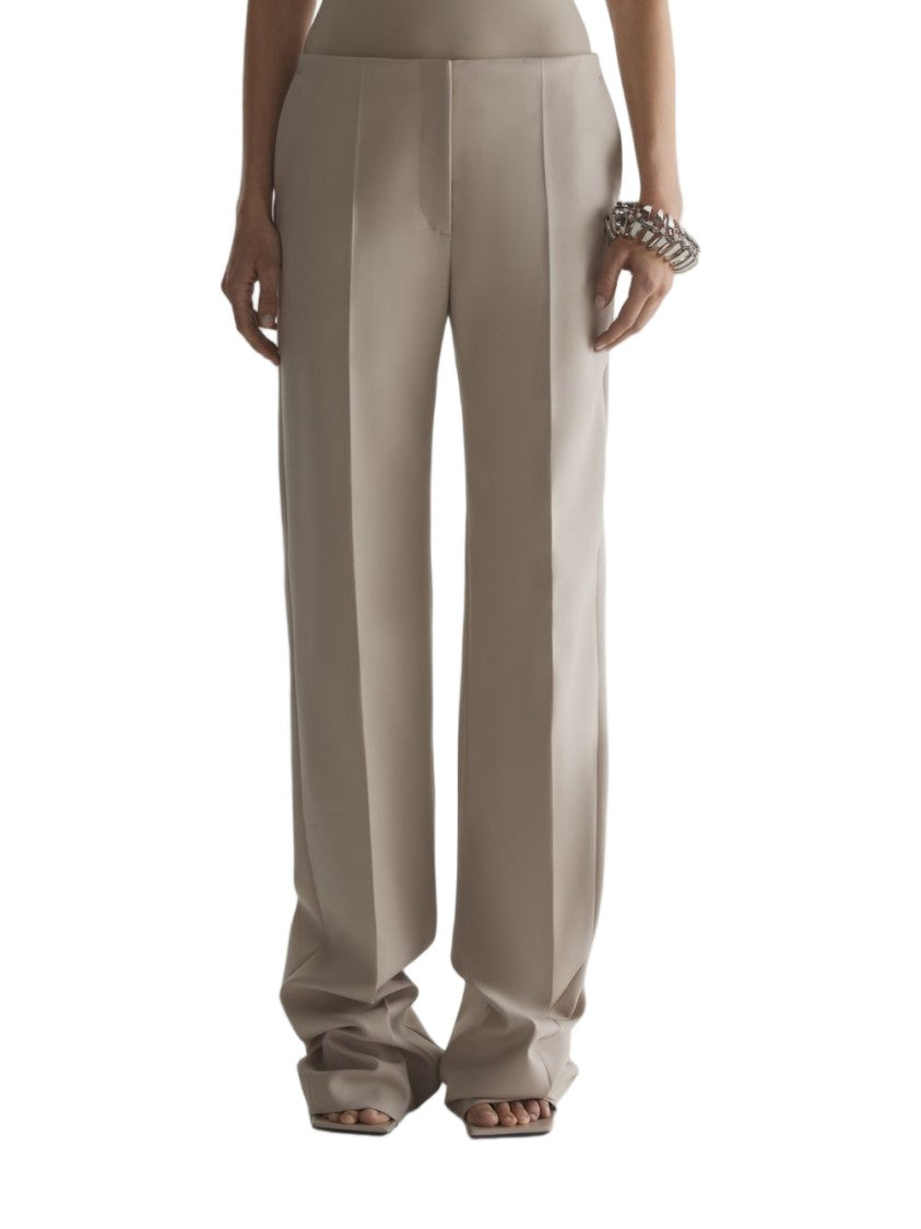 Mugler Brown Tailored Straight Leg Wool Trousers