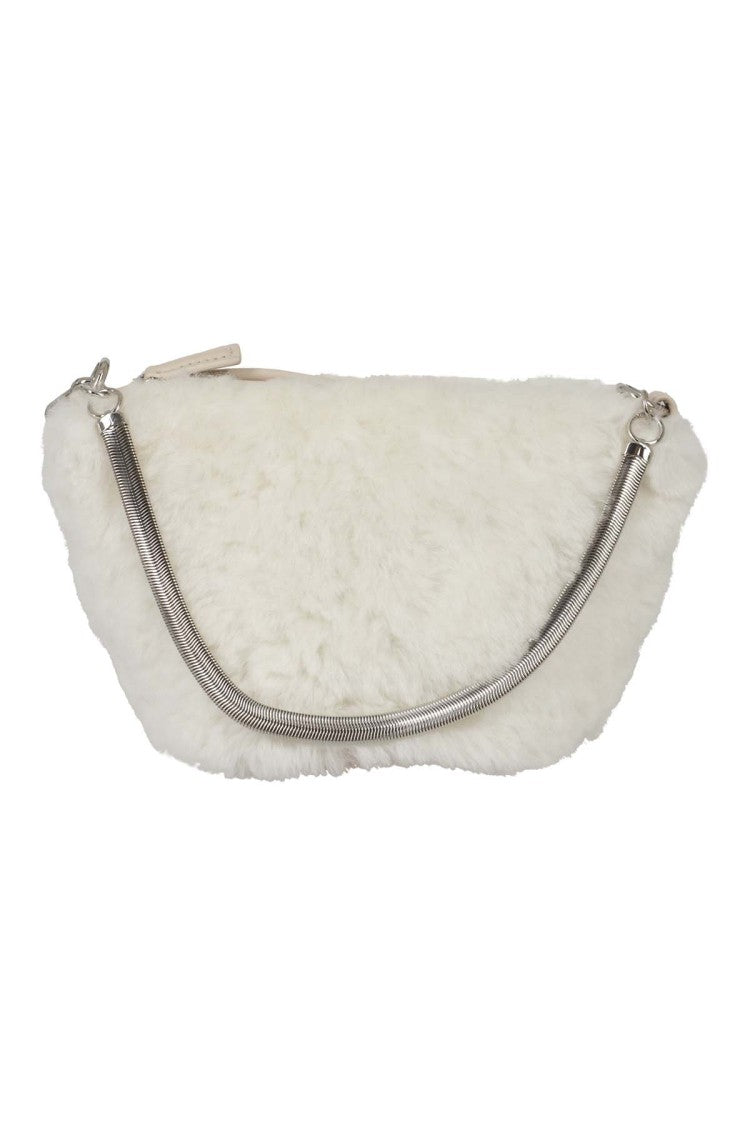 Studio Amelia Ivory Shearling Mini Momo Bag
