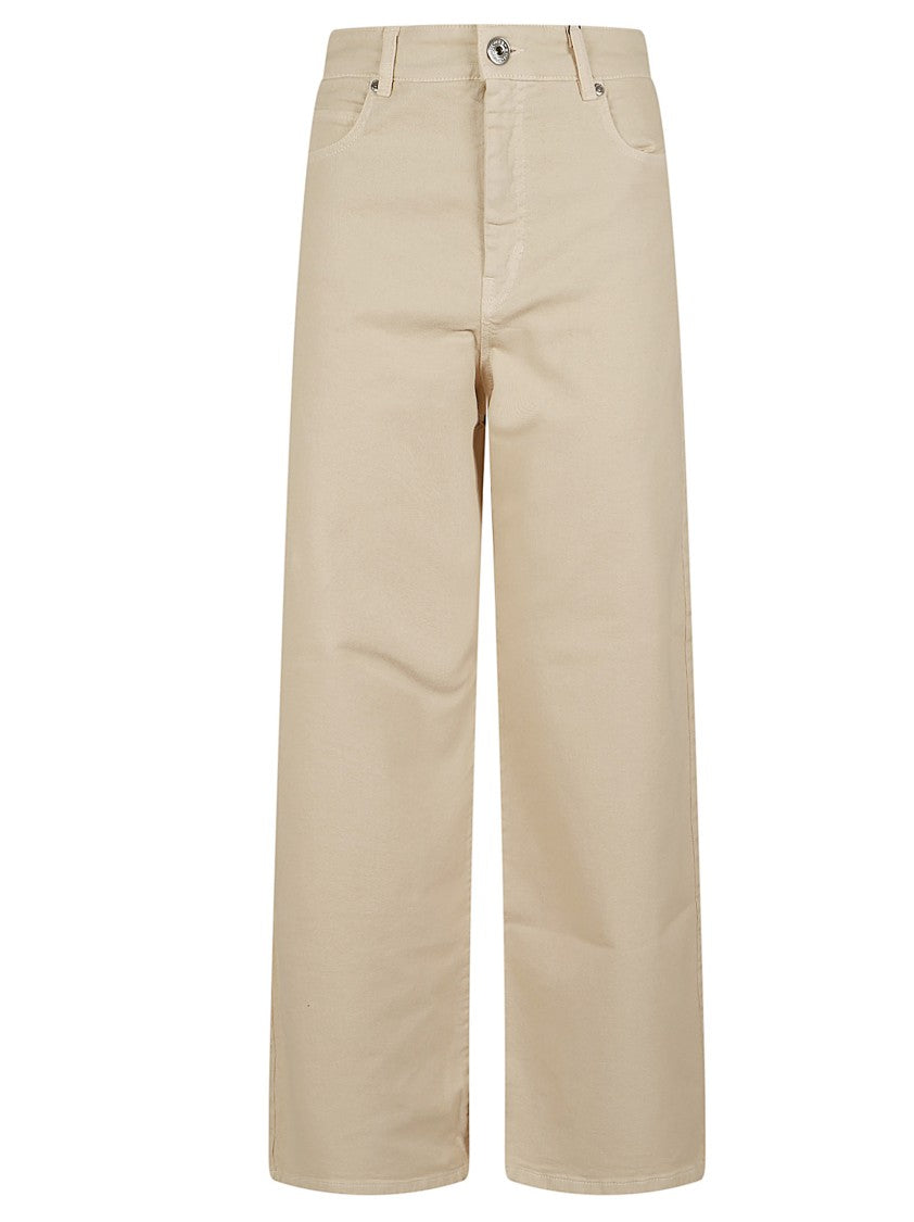 Max Mara Wide-Leg Cotton Drill Pants With Iconic 5-Pocket Design