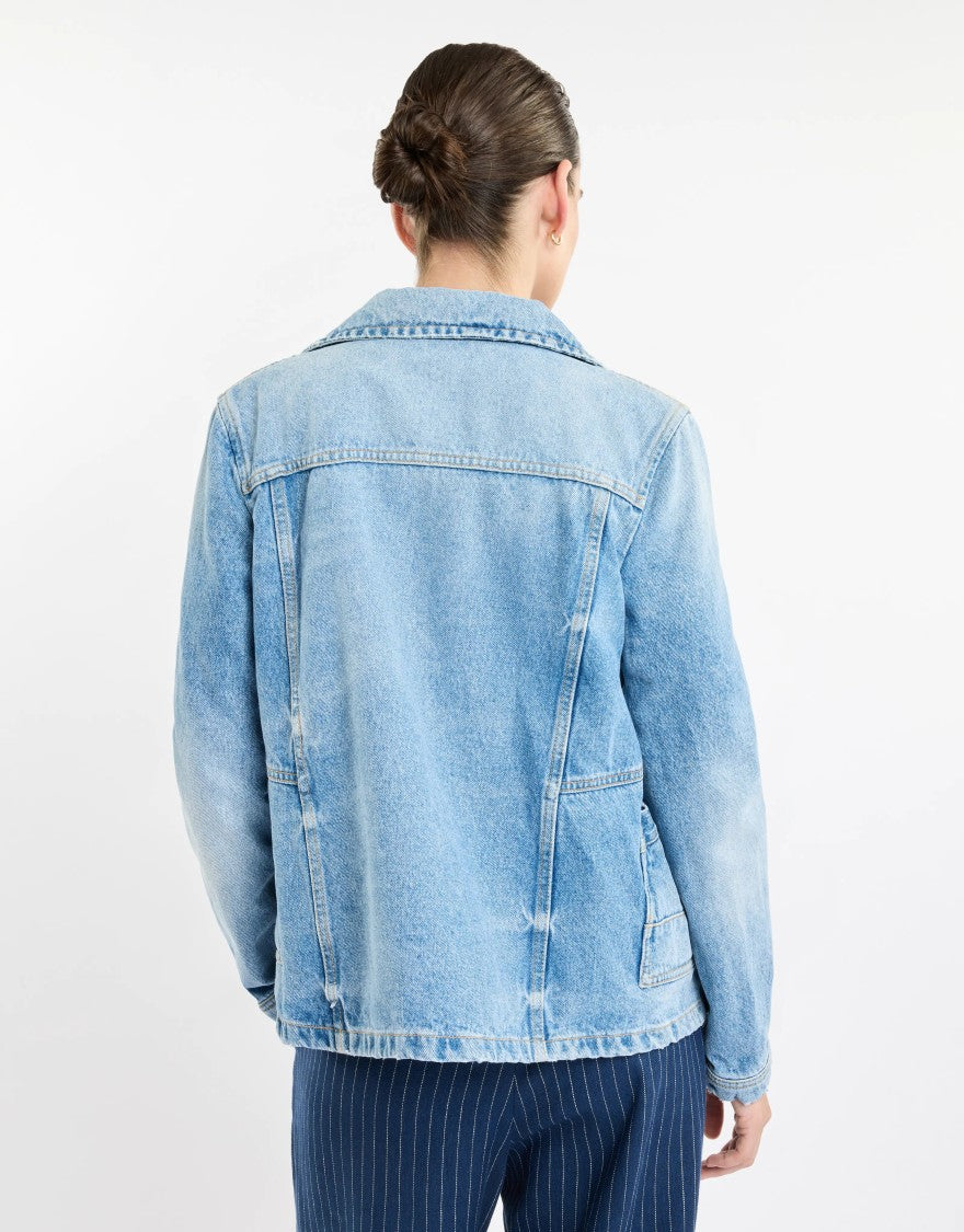 Fay Denim Jacket With Oversized Collar