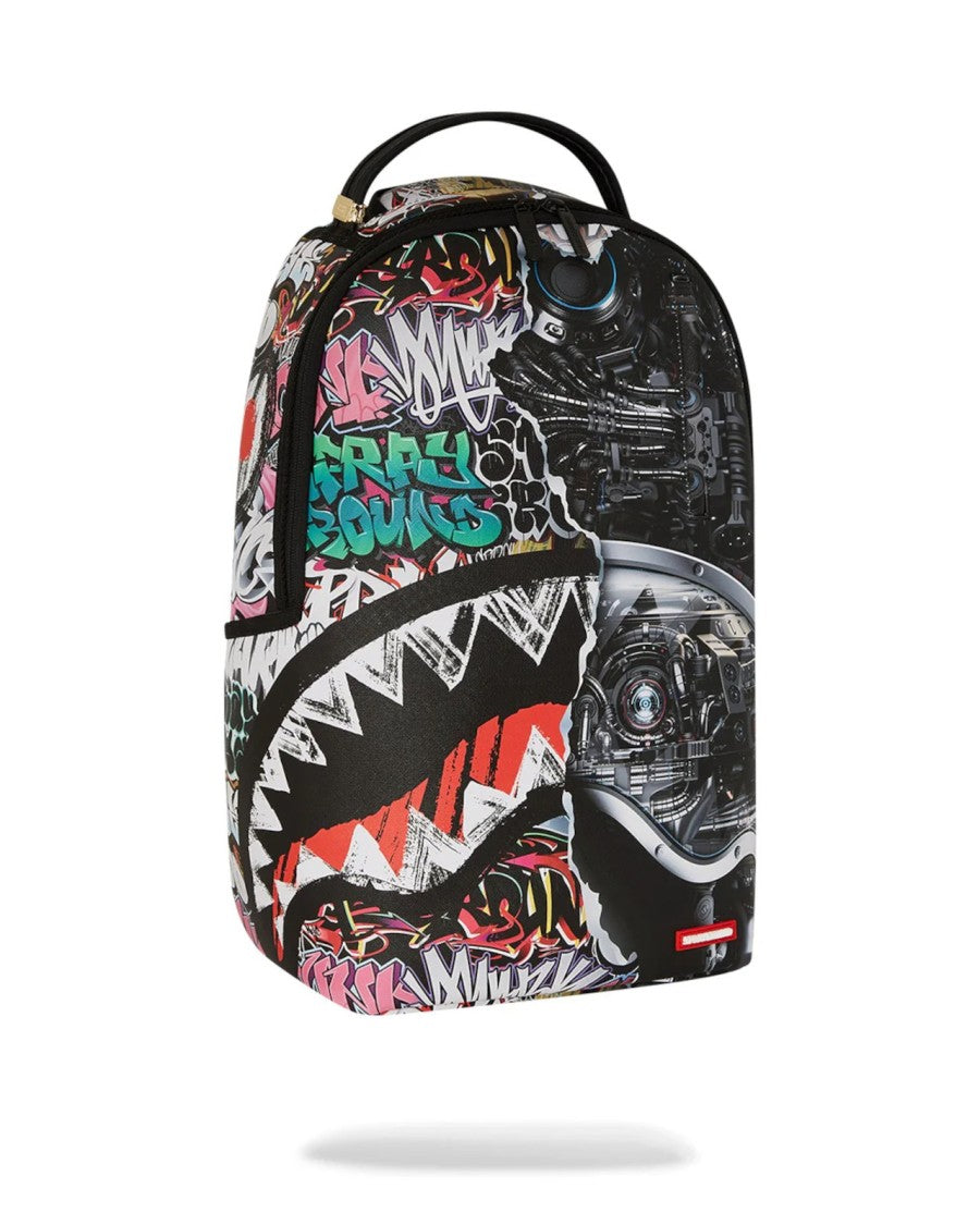 Sprayground Graffiti-Inspired Versatile Black Backpack With Ergonomic Design
