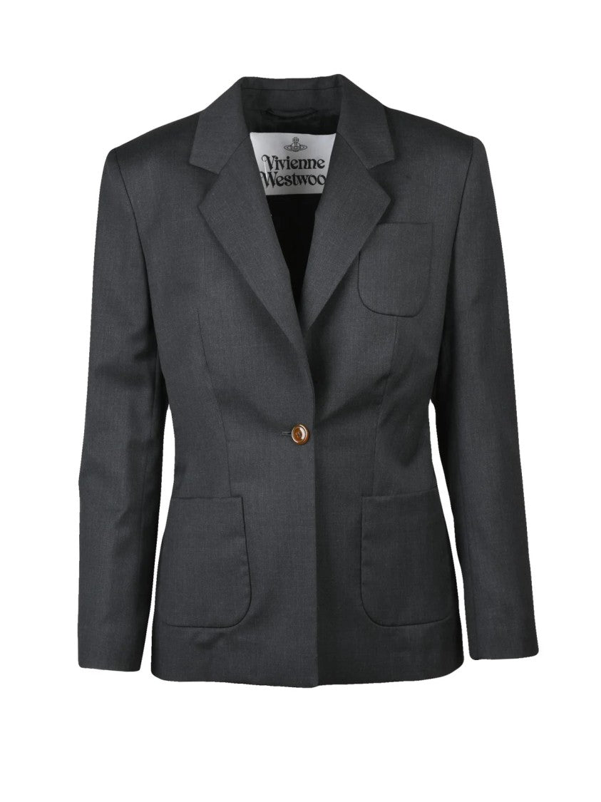 Vivienne Westwood Grey Wool Fitted Blazer