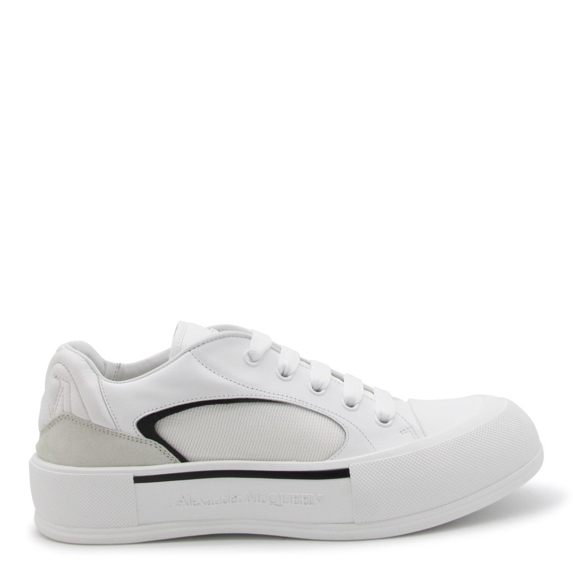 Alexander Mcqueen White Leather Cotton Laces Sneakers