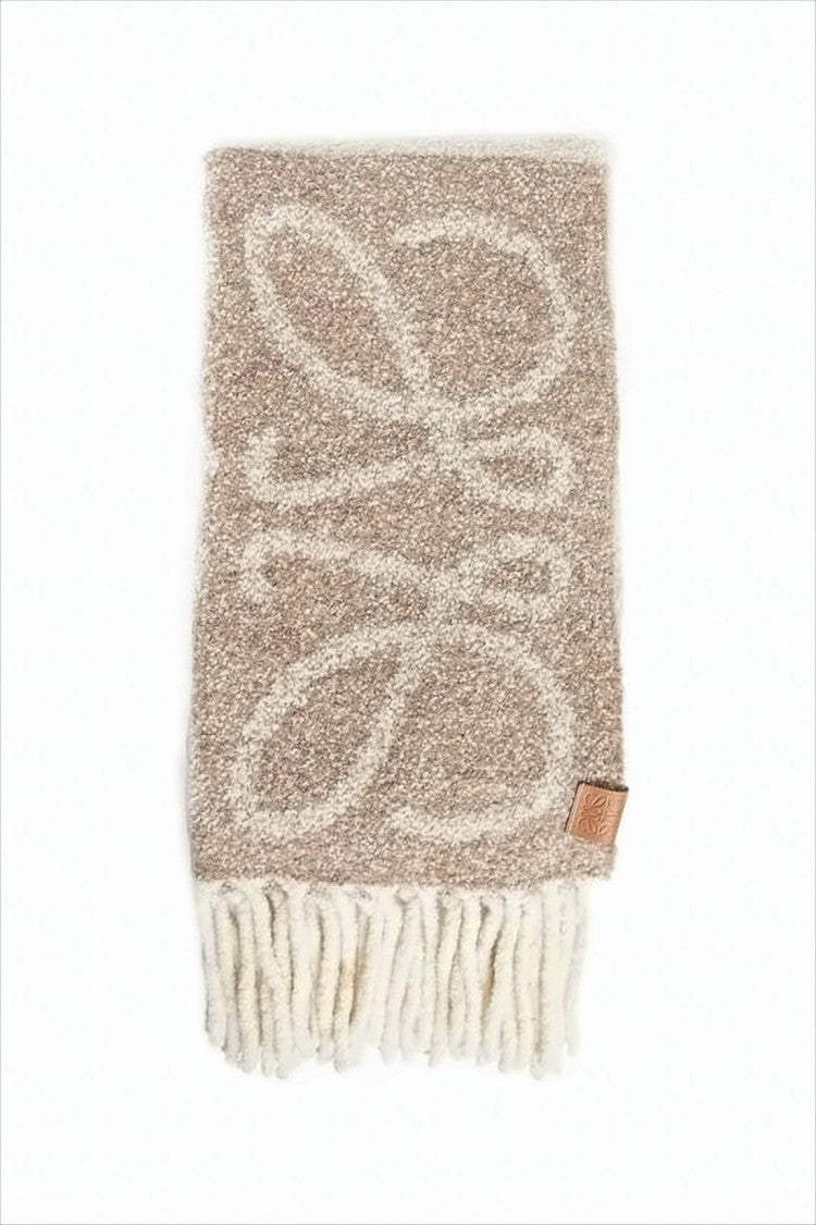 Loewe Loewe Anagram Jacquard Scarf With Fringed Ends