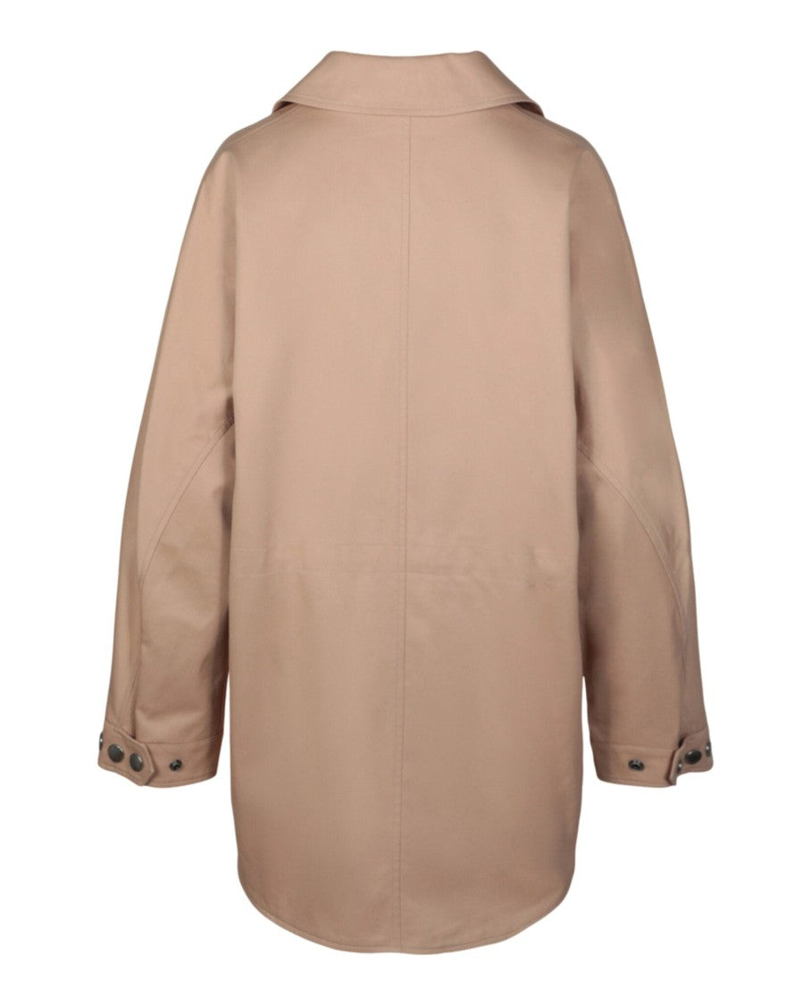 Burberry Cotton Oversized Jacket With Classic Collar