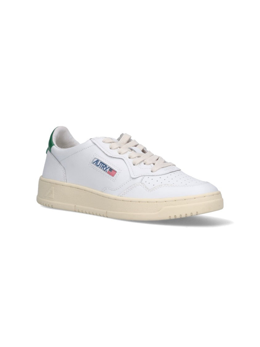 Autry Low-Top White Leather Sneakers With Multicolor Embroidery