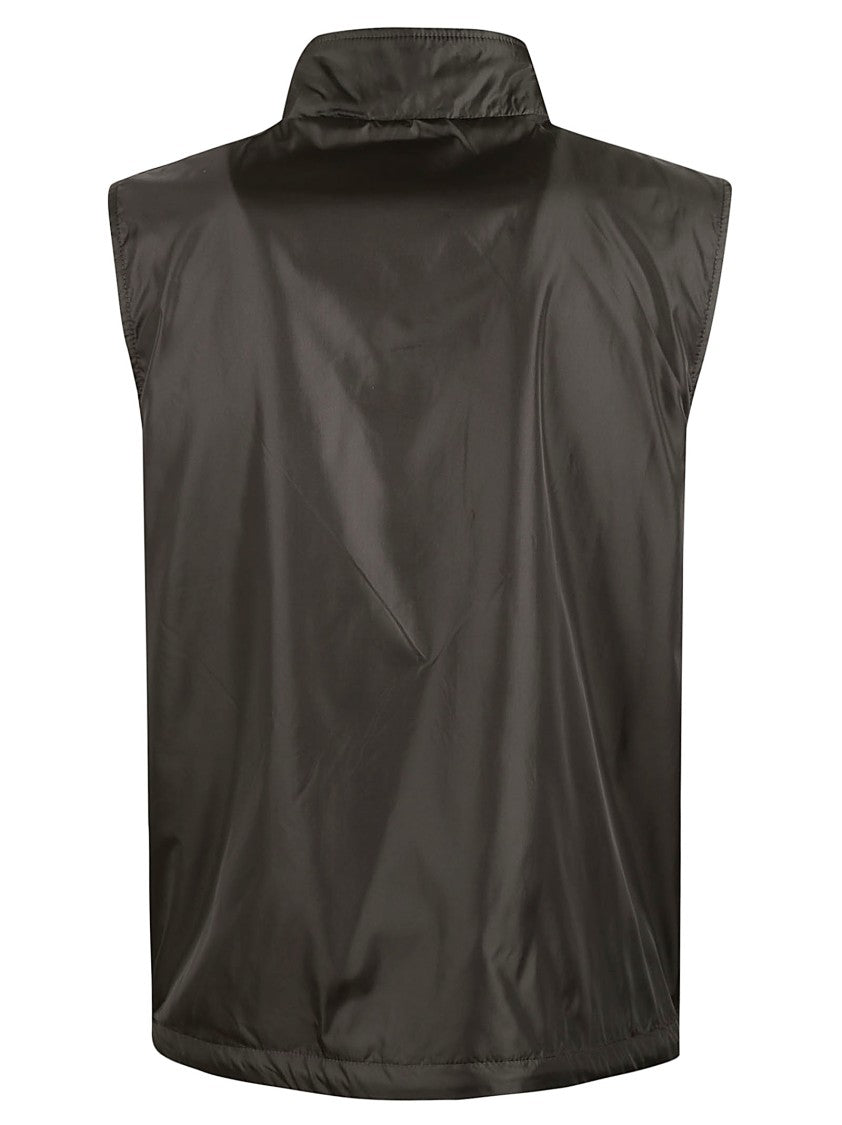 Aspesi Black Polyamide Gilet With High Collar