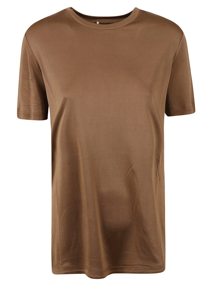 Max Mara Silk T-Shirt With Classic Crew Neckline