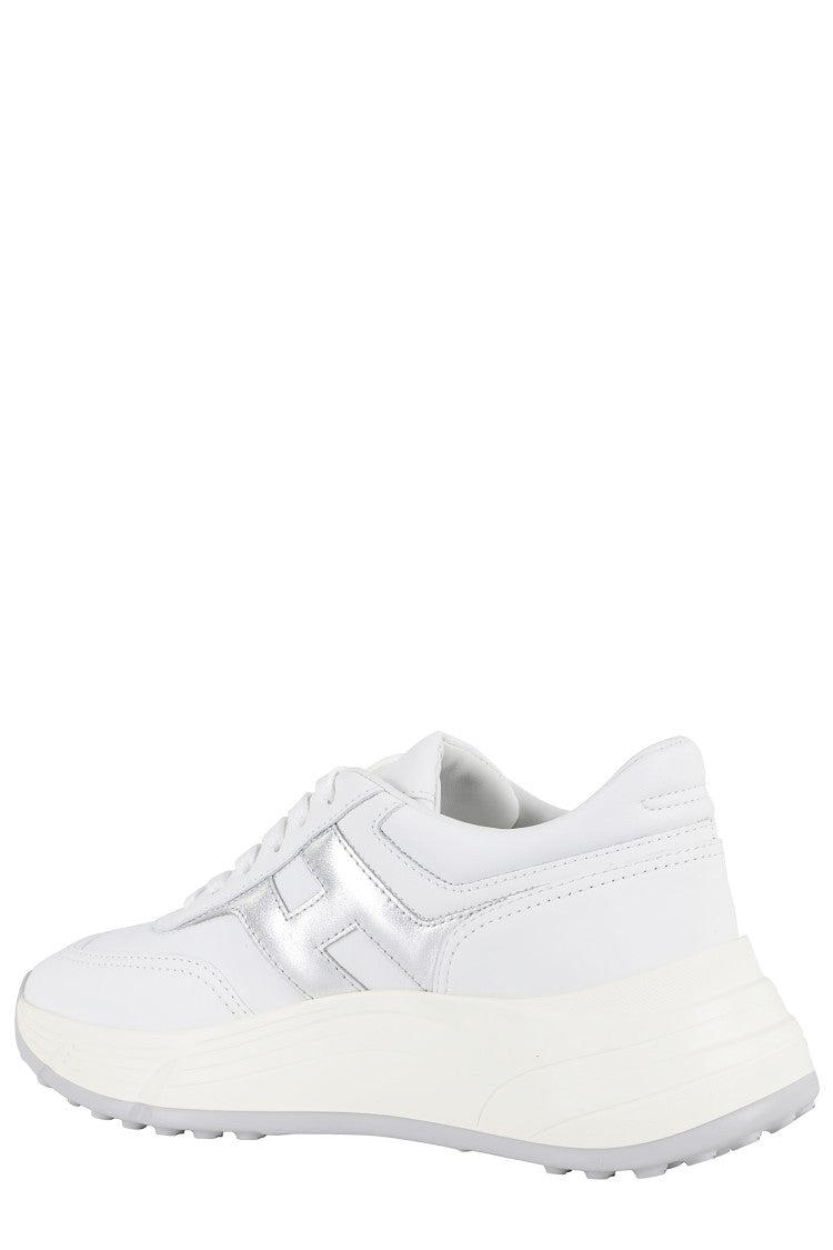 Hogan H669 Lace-Up Sneakers With Silver Logo Detail