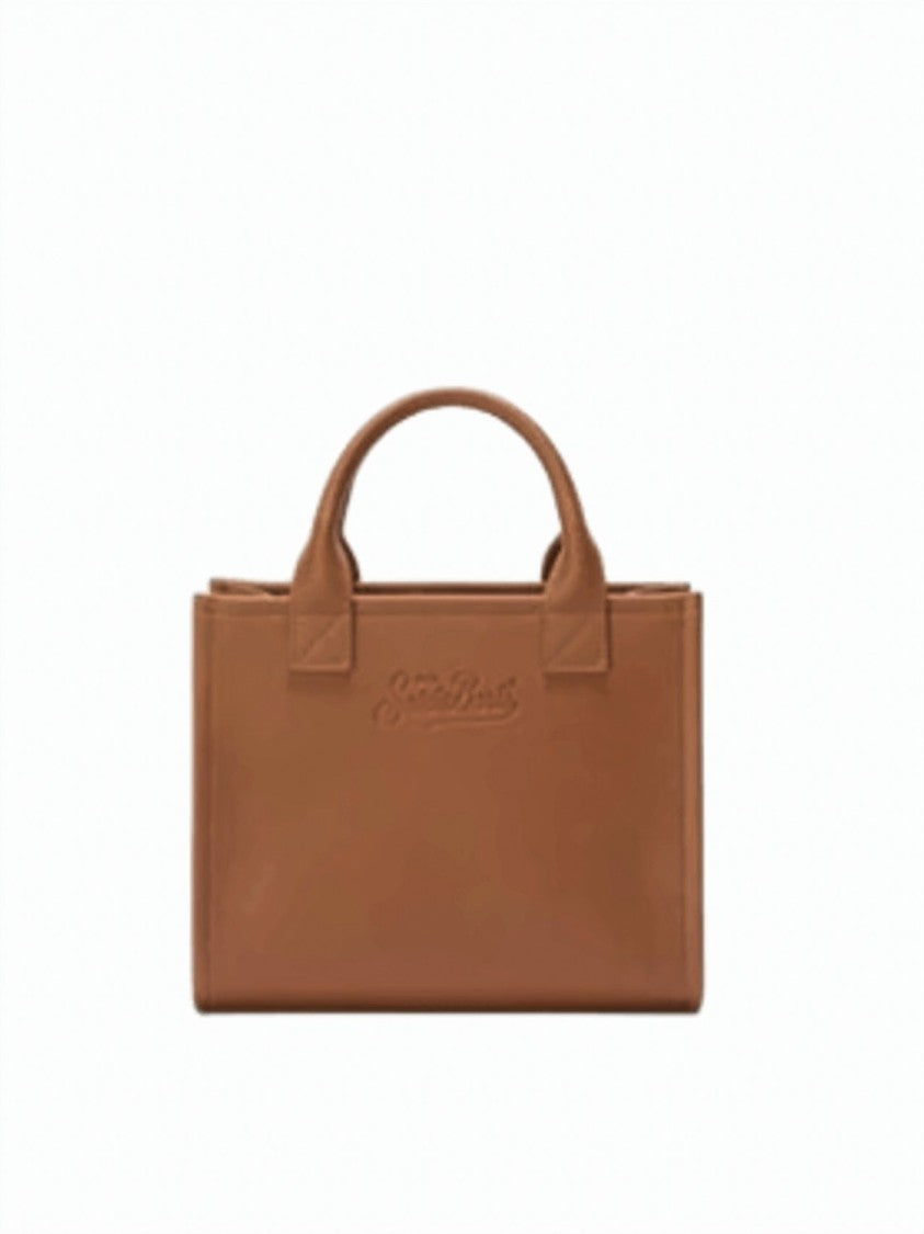 Mc2 Saint Barth Structured Camel Leather Handbag