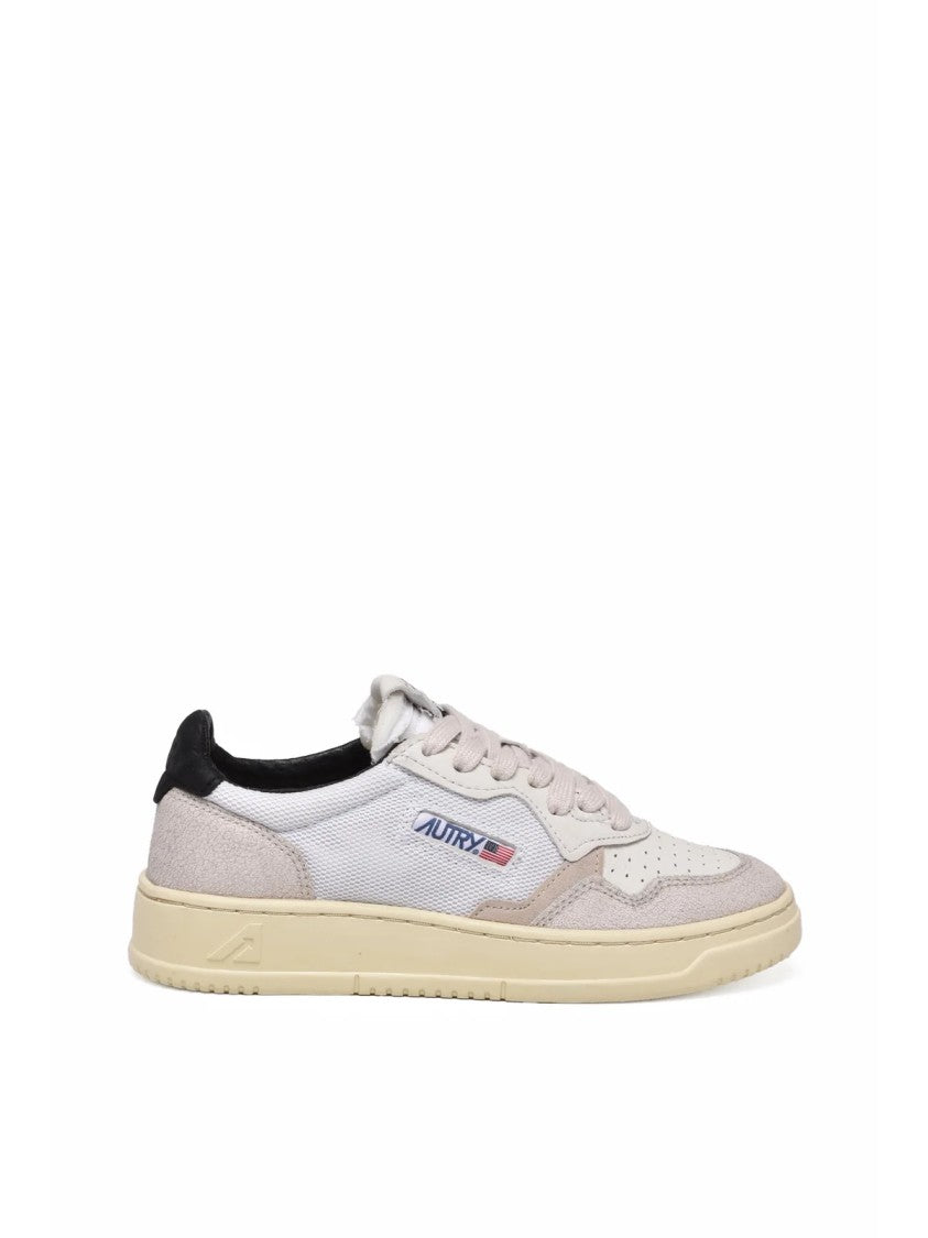 Autry Beige/Black Low-Top Leather Sneakers