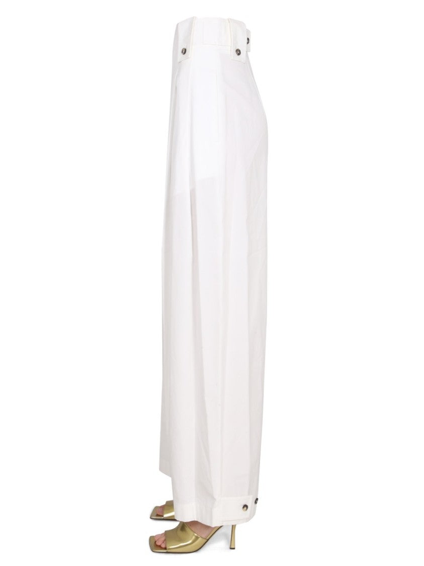 Bottega Veneta High-Waisted Wide Leg Pants With Button