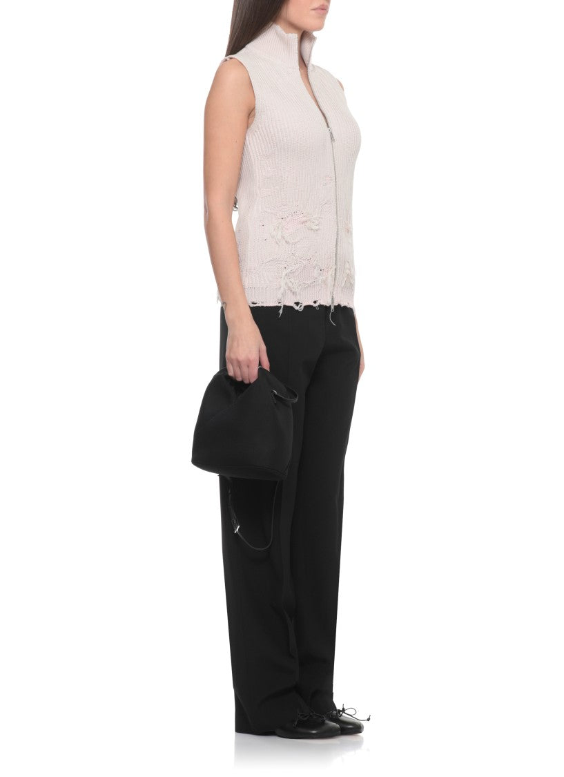 Mm6 By Maison Margiela Cotton Ripped Gilet