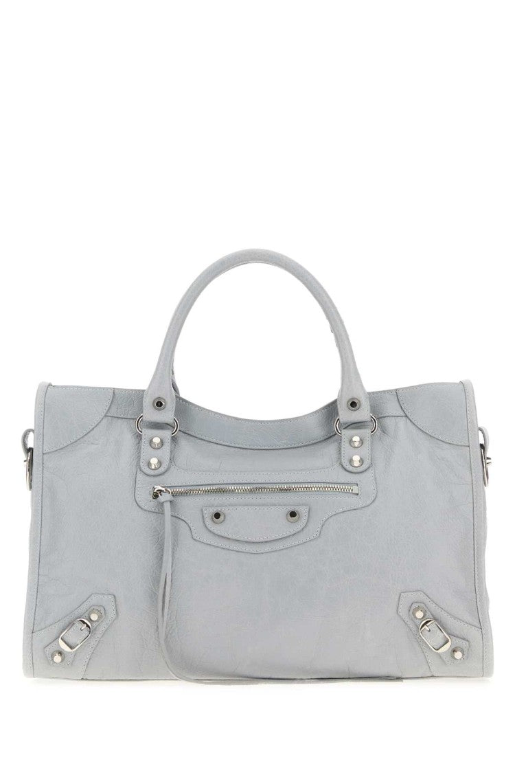 Balenciaga Light Grey Leather Medium Le City Handbag